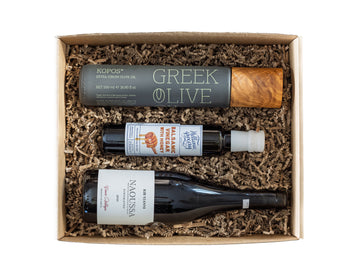 Gjafakassi • viðartappaolía, balsamic edik & vín